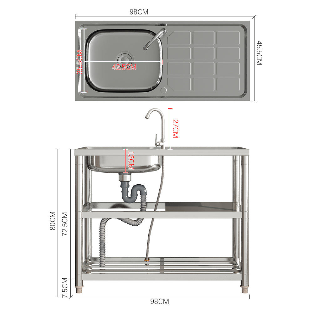 Garden Sanctuary stainless steel one-compartment kitchen sink with single basin and modern design for utility and kitchen use
