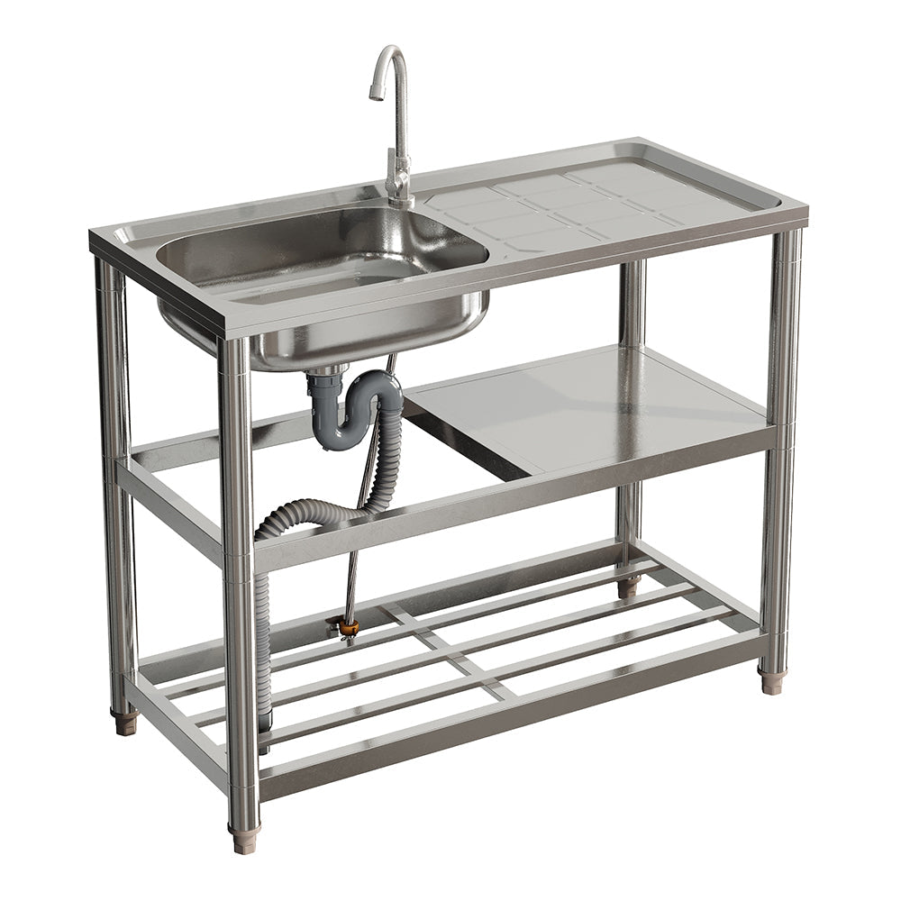 Garden Sanctuary stainless steel one compartment kitchen sink with smooth basin and modern design for utility and kitchen use.