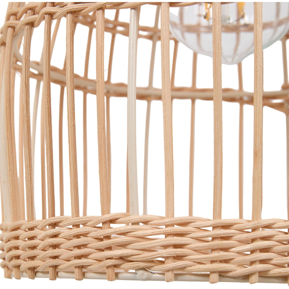 E27 bamboo-woven ceiling pendant light by Garden Sanctuary with natural bamboo shade and modern hanging design.