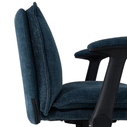 Garden Sanctuary chenille height-adjustable office chair with padded seat and backrest, featuring adjustable height and modern design.