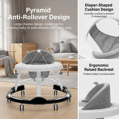 Foldable and adjustable baby walker by Garden Sanctuary designed as a comfortable rocking chair for infants.