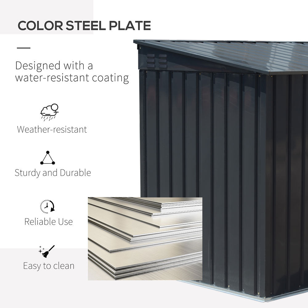 Garden Sanctuary outdoor storage shed for rubbish bins, durable garden shed with secure door for waste storage.