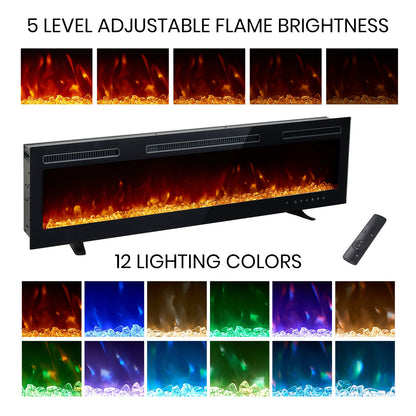 Garden Sanctuary 40–70 inch smart electric fireplace with 12 flame colors, freestanding design, modern home heating and ambiance feature.