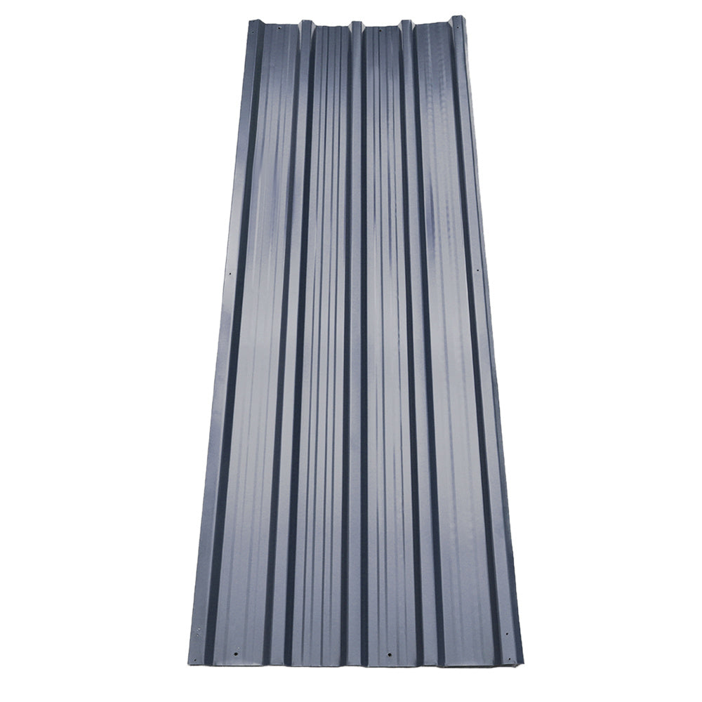Charcoal black steel Garden Sanctuary sound dampening panels with corrugated design for acoustic insulation and stylish outdoor use