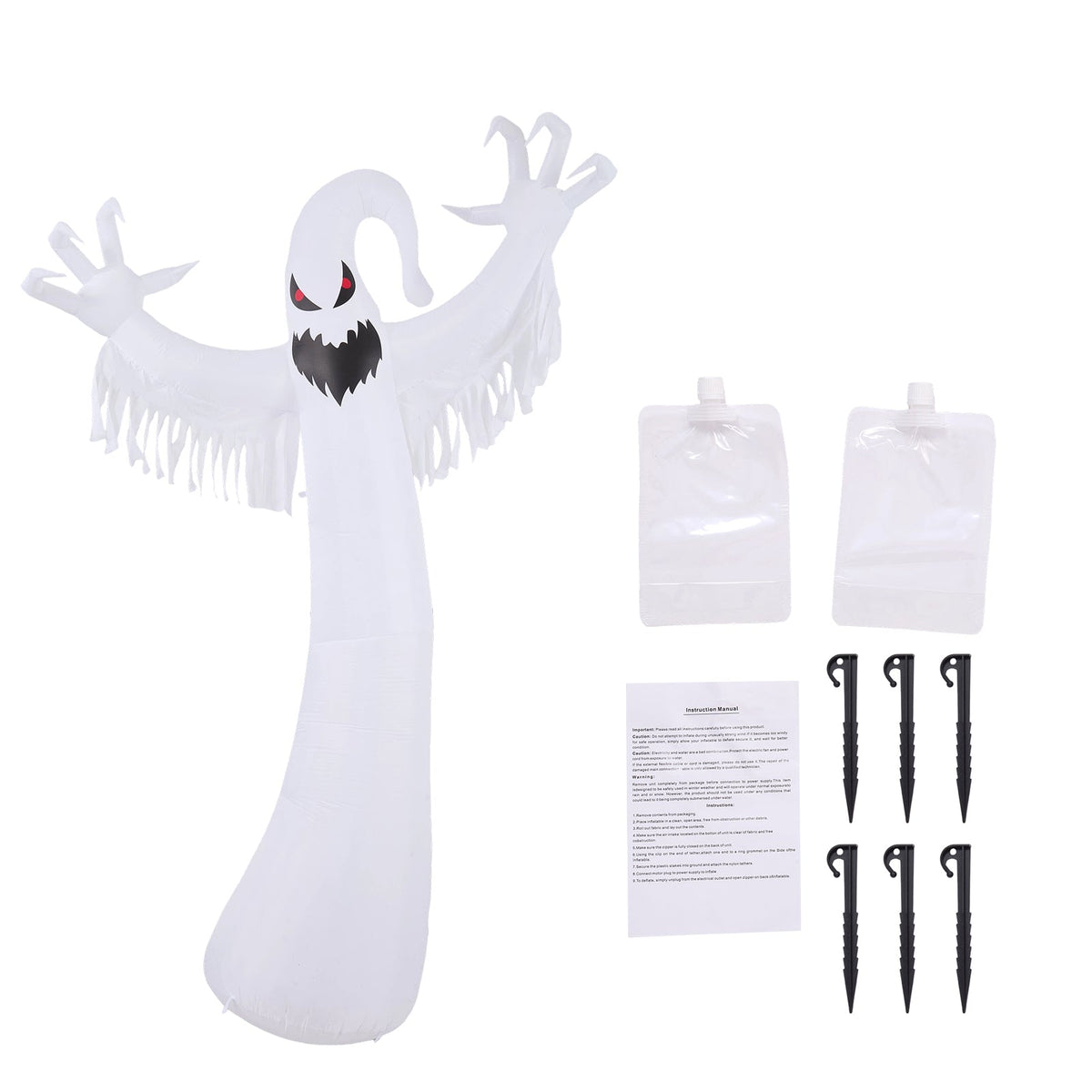 Garden Sanctuary 9 ft Halloween Inflatable Ghost decoration with LED lights, outdoor Halloween decor for spooky yard display