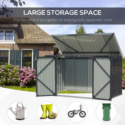 Garden Sanctuary outdoor storage shed for rubbish bin, weatherproof garden shed with secure lid and compact design for outdoor use