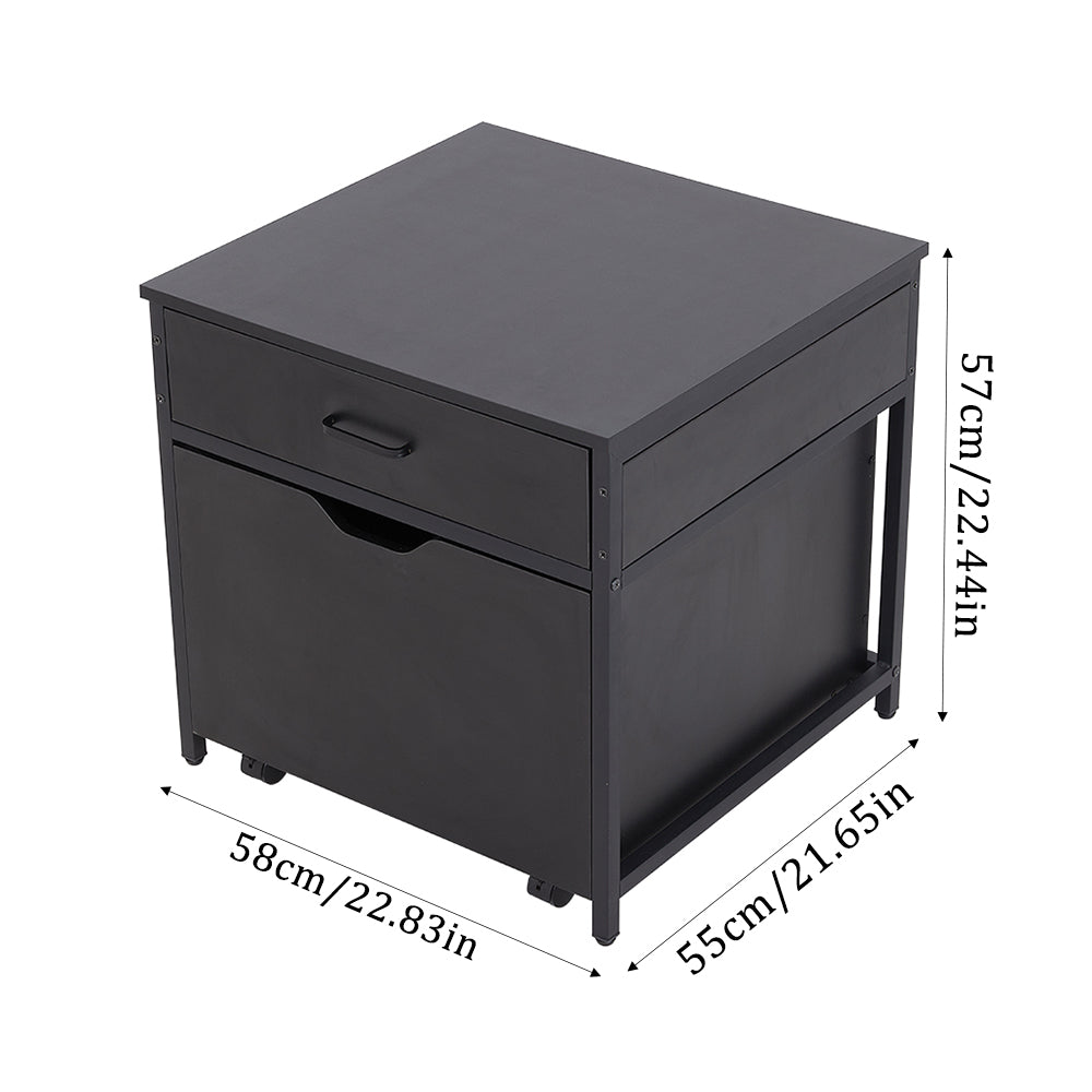 Garden Sanctuary mini fridge stand with storage, featuring a sturdy frame and shelves for convenient kitchen or dorm organization.