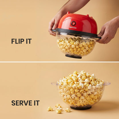 Garden Sanctuary 650W electric popcorn maker heater with stainless steel design and popcorn popping basket.