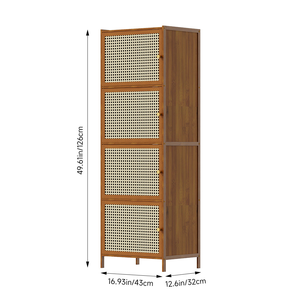 Garden Sanctuary narrow bookcase storage cabinet with doors, featuring a sleek design and ample space for organizing books and accessories.