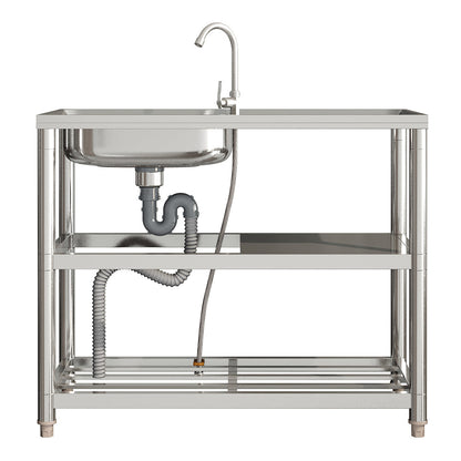Stainless steel Garden Sanctuary one-compartment kitchen sink with smooth basin and modern design for utility and kitchen use.