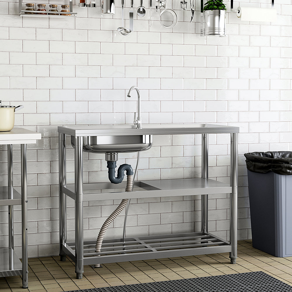 Garden Sanctuary stainless steel one compartment kitchen sink with single basin, ideal for utility and kitchen use.