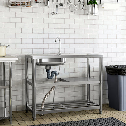 Garden Sanctuary stainless steel one compartment kitchen sink with single basin, ideal for utility and kitchen use.