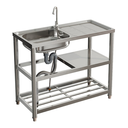 Garden Sanctuary stainless steel one compartment kitchen sink with smooth basin and modern design for utility and kitchen use.