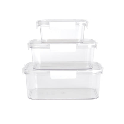 3Pcs Transparent Stackable Bento Lunch Box Set