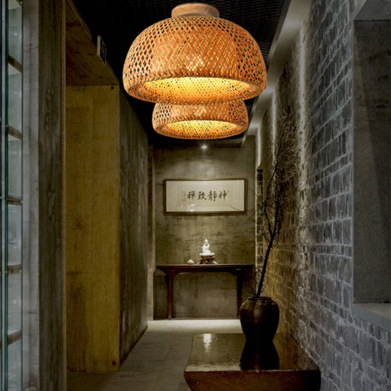 Bamboo Pendant Light Handmade Lamp Shade