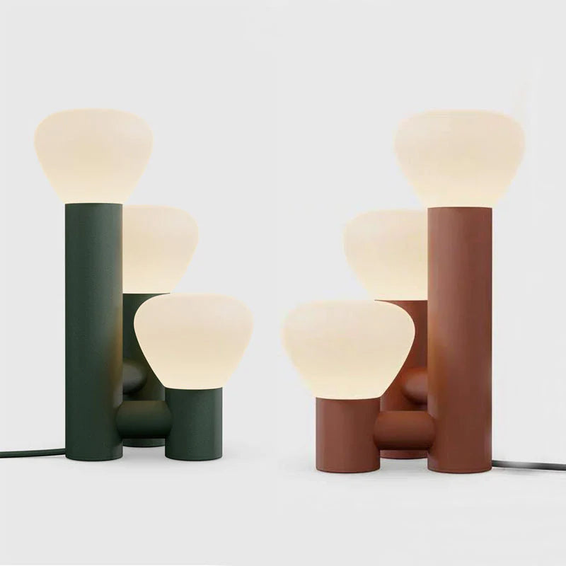 Minimalist Style 3-Light Red/Green/White Table Lamp