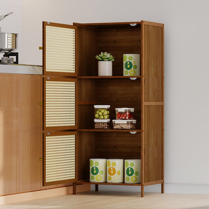 Garden Sanctuary 3-tier narrow bookcase with doors, showcasing a stylish wooden cabinet for storage and display.