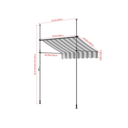 Retractable Garden Sanctuary awning with adjustable support poles, fabric canopy providing shade and weather protection.