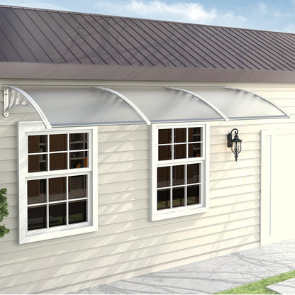 White Outdoor Curved Shielded Rain Shelter