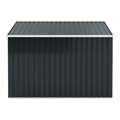 Garden Sanctuary outdoor storage shed for rubbish bin, weatherproof garden shed with secure door for outdoor trash storage.