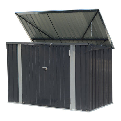 Garden Sanctuary outdoor storage shed for rubbish bin with secure door and weather-resistant design for garden organization.