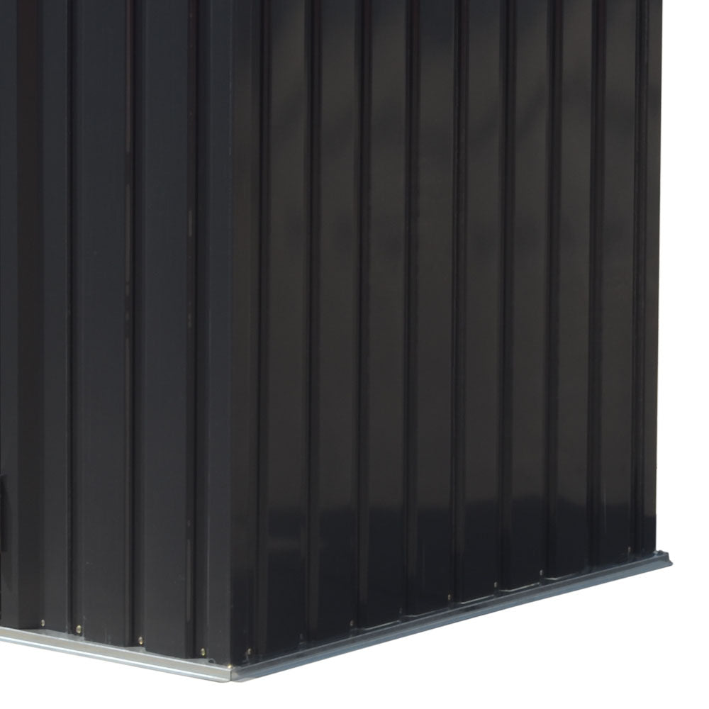 Garden Sanctuary outdoor storage shed for rubbish bin, weather-resistant garden shed with door and ventilation for outdoor organization.