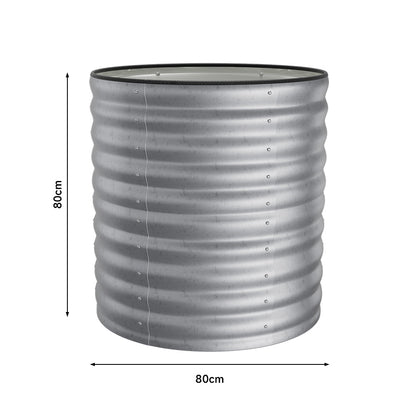 Silver galvanized steel raised garden bed, 80cm height, durable Garden Sanctuary outdoor gardening container.