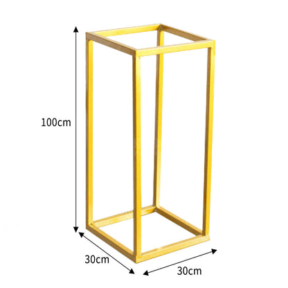 Golden Metal Rectangular Flower Stand Pedestal Rack
