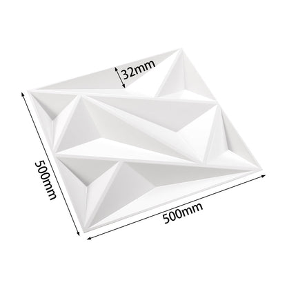 12 Pack Decorative 3D Wall Panels White Diamond Design PVC