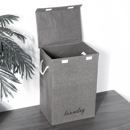 Foldable Garden Sanctuary laundry hamper with open top and woven design, perfect for home laundry organization.
