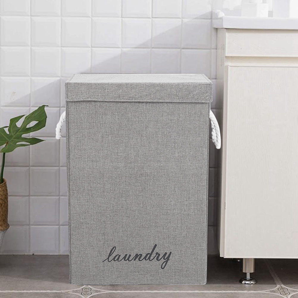 Foldable Garden Sanctuary laundry hamper with handles, collapsible home laundry basket for easy storage and organization.