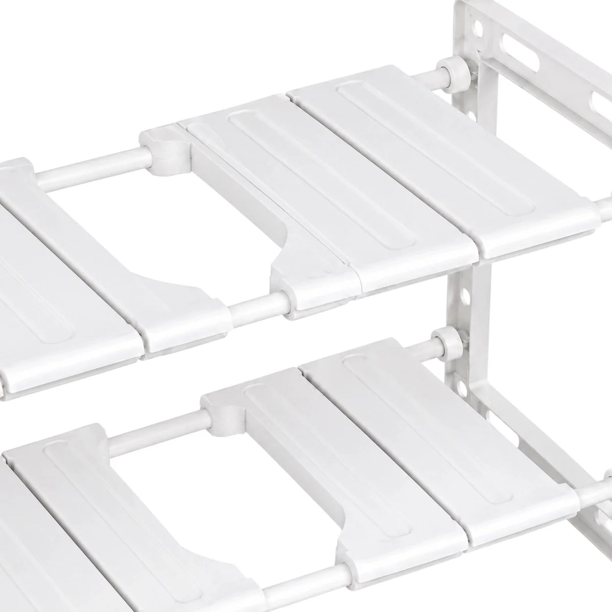 Adjustable 2-Tier Under-Sink Organiser Rack, White, 51-80 x 26 x 38 cm