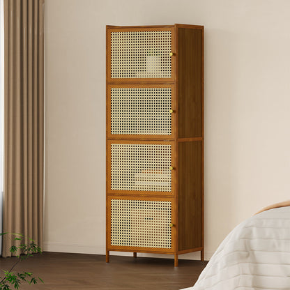 Garden Sanctuary narrow bookcase storage cabinet with doors, featuring a sleek design and multiple shelves for organization.