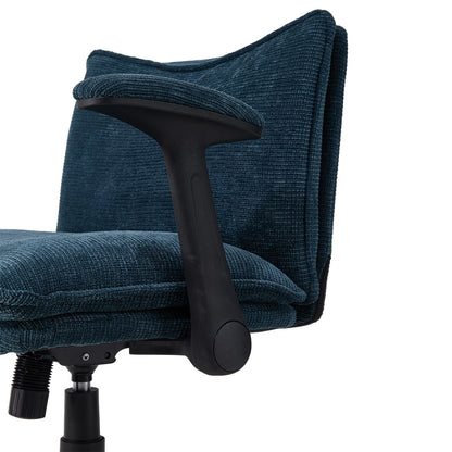 Garden Sanctuary chenille height-adjustable office chair with padded seat and backrest, featuring a modern design and ergonomic support.
