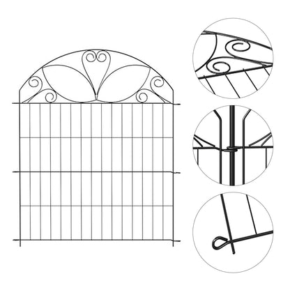 Decorative 10-panel garden fence set by Garden Sanctuary, featuring ornate metal panels for outdoor privacy and garden decoration.