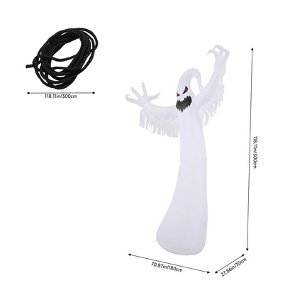 Garden Sanctuary 9 ft Halloween inflatable ghost decoration with LED lights, spooky outdoor Halloween decor for yard display